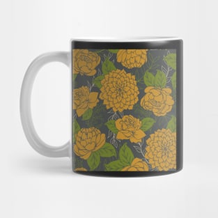 Floral Pattern in Goldenrod Mug